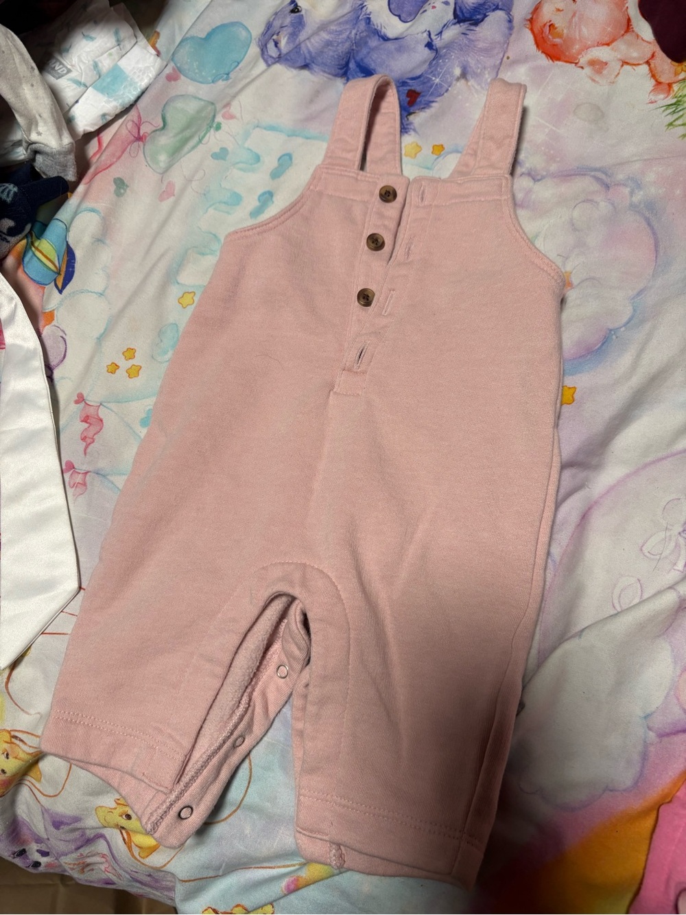 7/$30 Pink Baby Romper Overalls